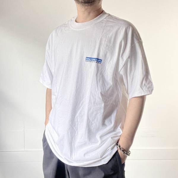 新品 iescrow アイエスクロウ IT企業物 半袖Tシャツ 白 XL 00s アドバタイジング ホワイト デッドストック ボックスロゴ D151【BTSX】