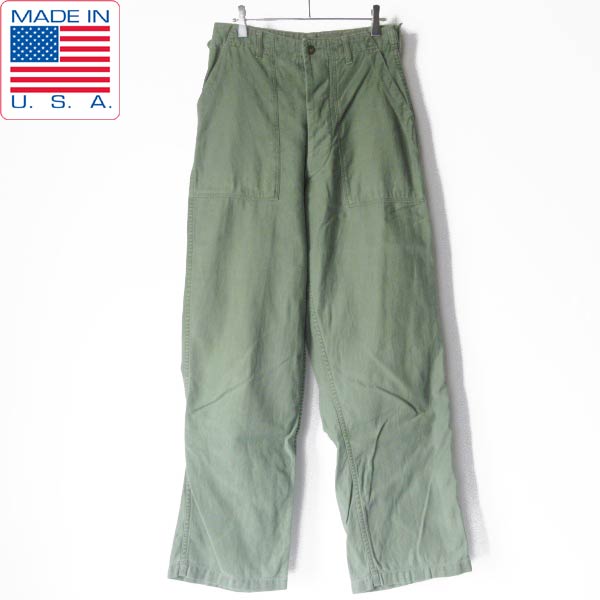 50s-60s USA製 実物 米軍 ベイカーパンツ アジャスター付き 実寸W29 L30 ユーティリティパンツ アメリカ製 ビンテージ D151【中古】【古着】【メンズ】【通販】【BPS】