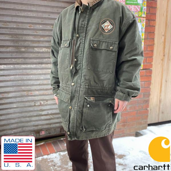 楽天市場】90s USA製 carhartt カーハート コットン ダック コート 緑