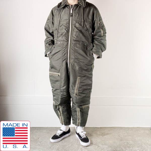 50s 黒タグ USA製 実物 米軍 CWU-1/P MIL-C-25786(USAF) つなぎ フライヤーズ カバーオール M-S ビンテージ D147【中古】【古着】【メンズ】【通販】【BPM】