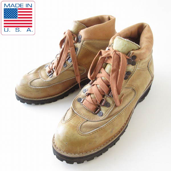 希少 80 USA製 Danner ダナー フェザーライト マウンテンブーツ 薄茶系 25.5cm ビンテージ トレッキング d137【中古】【BSS】