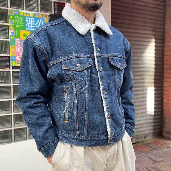 90s Levi's リーバイス 70609 内ボア デニムジャケット M 裏ボア ジージャン トラッカー 古着 ビンテージ 90年代 D134【中古】【古着】【メンズ】【通販】【BTOM】｜古着屋 BRIDGE