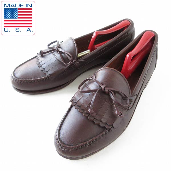 USA製 アレンエドモンズ Alameda キルト ローファー ダークブラウン系 11D 29cm 大きいサイズ アイビー d143【中古】【BSX】
