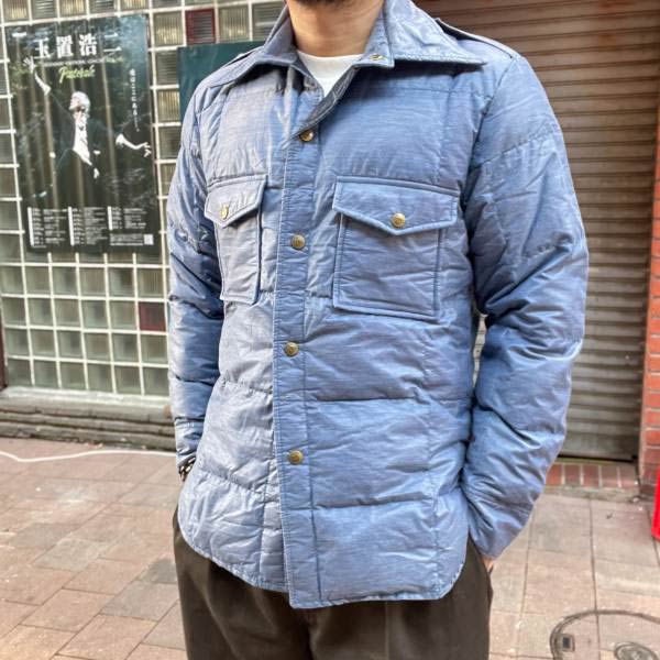 70s 黒タグ エディーバウアー ダウン シャツ ジャケット M程度 カスリ 70年代 ビンテージ Eddie Bauer D150【中古】【古着】【メンズ】【通販】【BTOM】