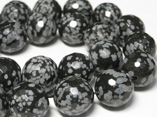 楽天市場】スノーフレークオブシディアン ラウンド6mm 1連売り