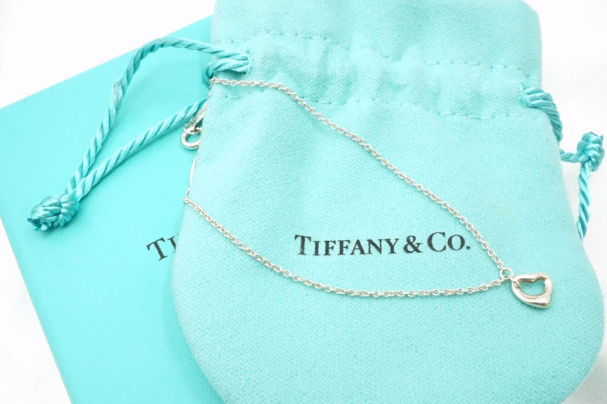 ティファニー ミニミニ オープンハート ブレスレット エルサペレッティ Ag925 銀 シルバー アクセサリー TIFFANY&amp;Co. 6458j｜バイクレイジー 店