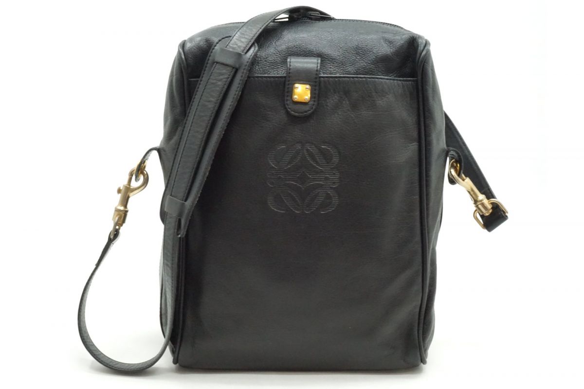 LOEWE レザーベルトバッグ パズルエッジ ミニ ブラック ブラウン パズルエッジ バッグ ミニ（ソフトグレインカーフ） ブラック