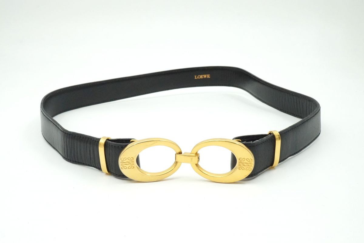 LOEWE ロエベ　Lモチーフ ブラック レザー ゴールドバックルベルト 楽天市場】LOEWE ロエベ ベルト L BUCKLE BELT E821238X01