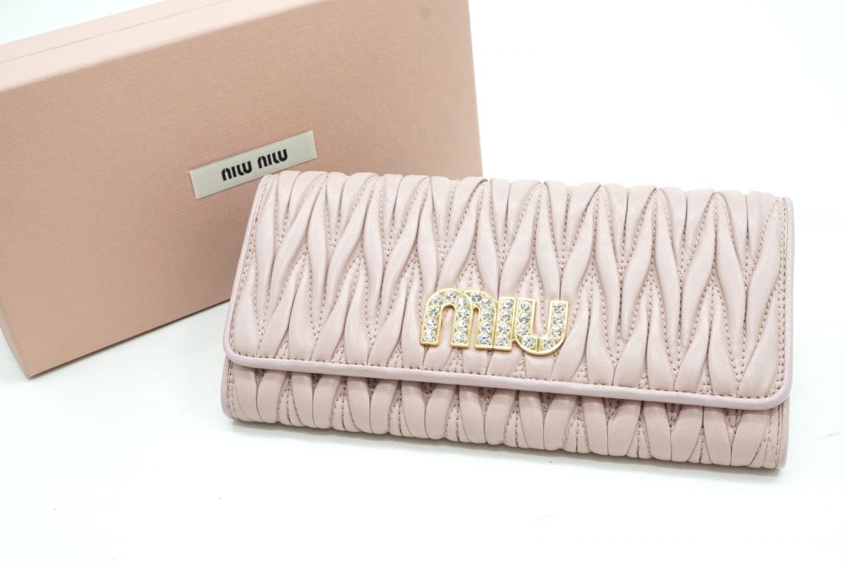 楽天市場】ミュウミュウ 財布 miumiu 長財布 ピンク レザー ラウンド