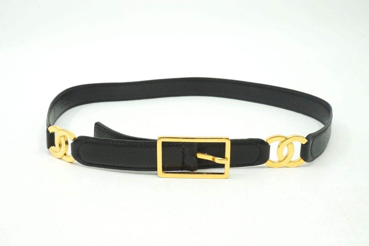 楽天市場】CHANEL シャネル ベルトブラック エナメル パテントレザー