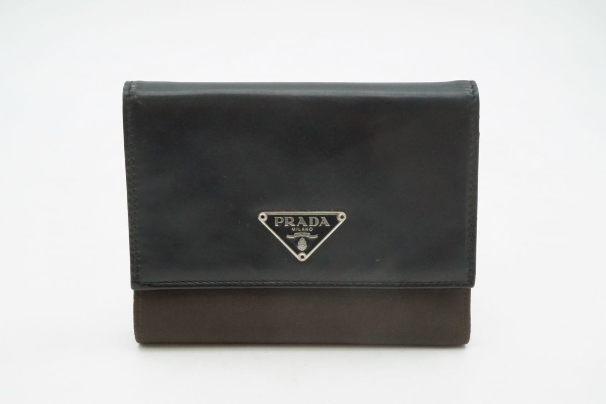 楽天市場】極美品 プラダ PRADA 三角ロゴ 三つ折り財布 サフィアーノ
