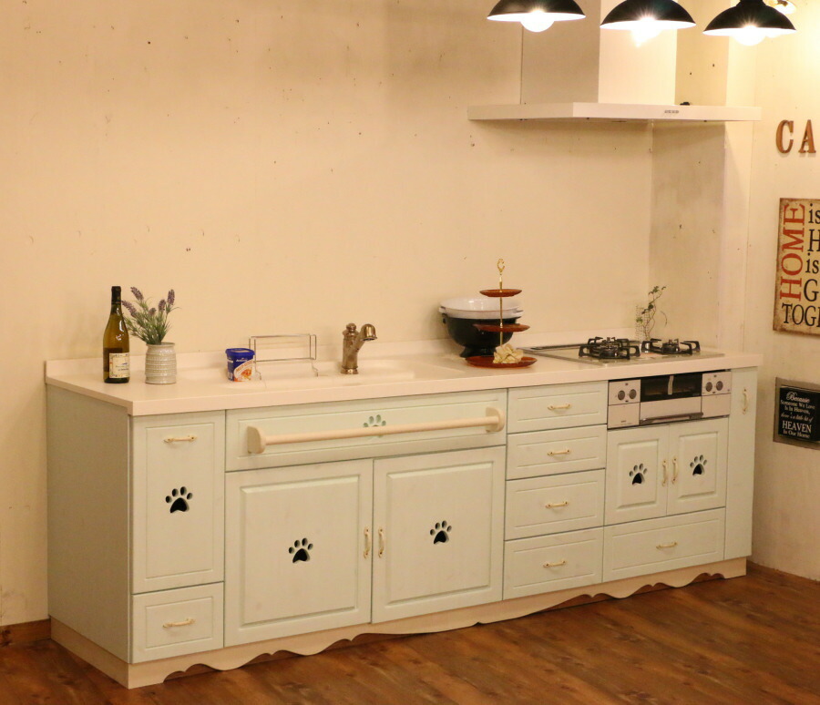 カントリー キッチン 57 W2550 I型 オーダー家具 サイズ変更可能 北欧 無垢 木製 パイン材 収納 人造大理石 天板 ステンレス セラミックトップ クォーツストーン オリジナルキッチン おしゃれ コンロ 調理台 キッチン収納 ナチュラル アンテ Relentlessvb Com