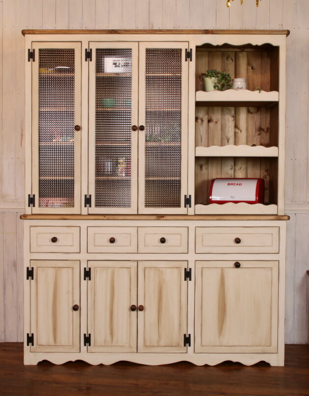 カップボード 幅160 高さ0 日本製 カントリー 家具 手作り 木 木製 北欧 無垢 パイン材 ホワイト 白 白家具 ナチュラル おしゃれ かわいい 食器棚 収納 ガラス ドア インテリア キッチン 棚 収納力 収納棚 上置き オーダー キッ Relentlessvb Com