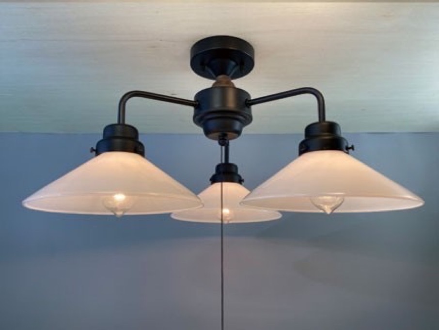 【エジソン型 レトロ型LED付き】天井直付け照明　リビング ダイニング 廊下 玄関 店舗 インテリア ヴィンテージ アンティーク 工業 塩系 ブルックリンインダストリアルランプ- St, Brooklyn, KB5453FLG -