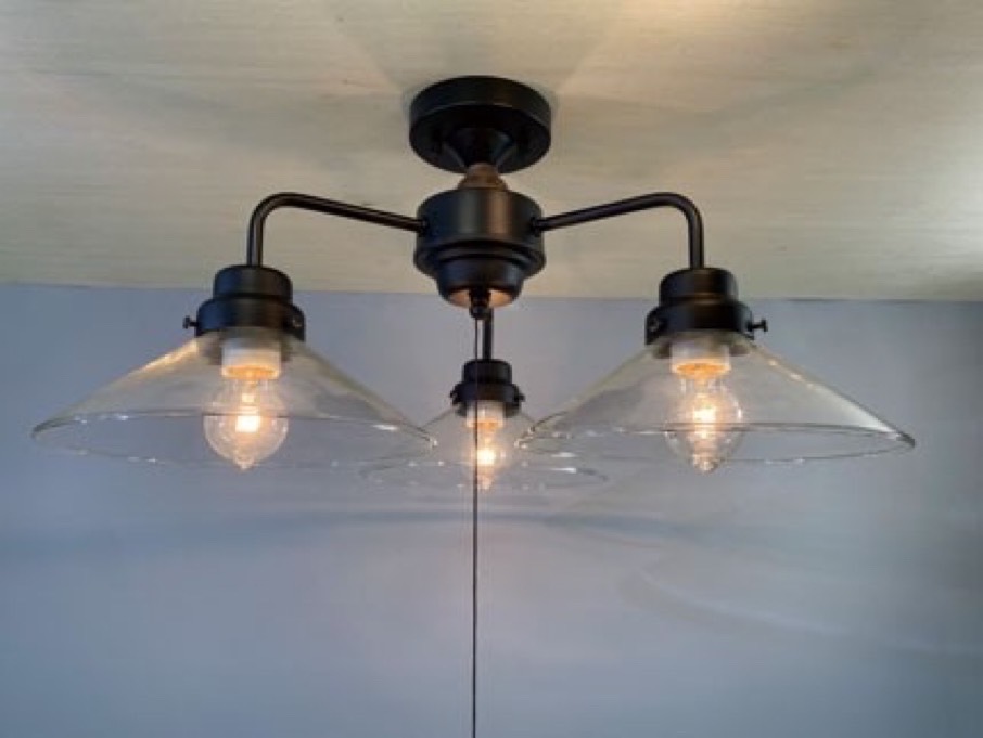 【エジソン型 レトロ型LED付き】天井直付け照明　リビング ダイニング 廊下 玄関 店舗 インテリア ヴィンテージ アンティーク 工業 塩系 ブルックリンインダストリアルランプ- St, Brooklyn, KB6453FLG -｜キャンドールインテリア