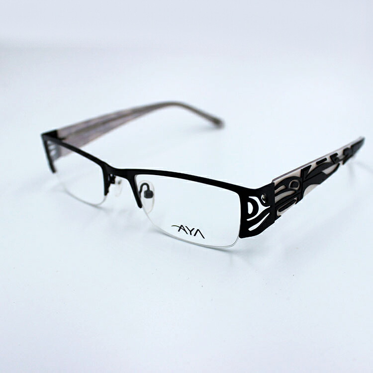 メガネ AYA Optical Eyewear Kayla カナダ 先住民 ネイティブ インディアン 眼鏡 伊達メガネ WOLF Orca RAVEN オオカミ 狼 シャチ ワタリガラス BLACK/WHITE｜カナダお土産専門店CanadianSpirit