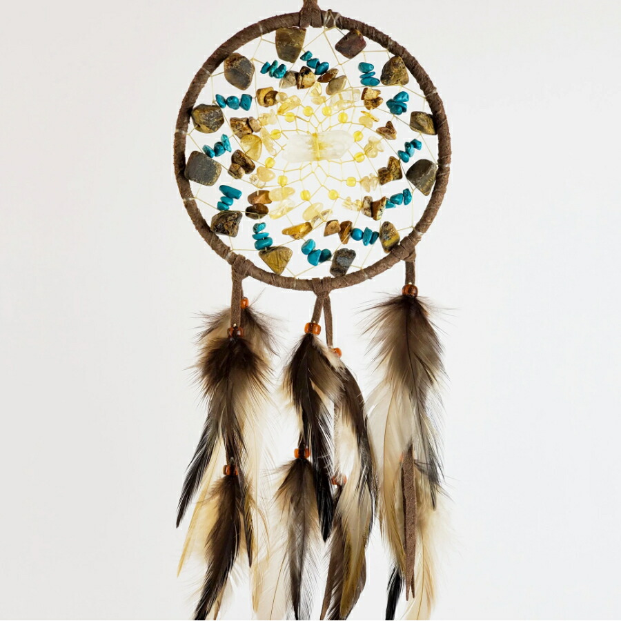 【楽天市場】ドリームキャッチャー 本物 オジブア族 インディアン ハンドメイド 4インチ10cm ビジョンシーカー クラスター カナダ先住民お