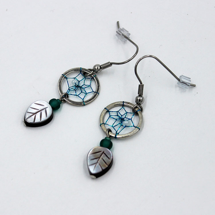 ドリームキャッチャー ピアス ハンドメイド 本物 インディアン オジブア族