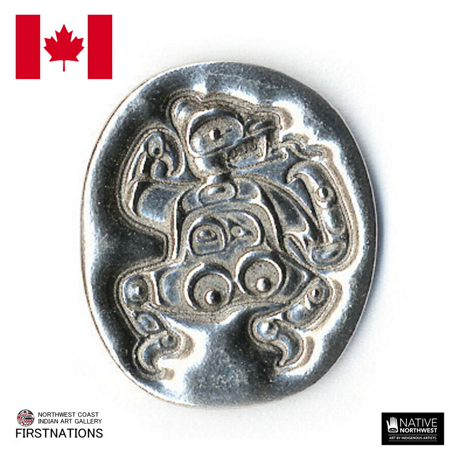 ポケット スピリット コイン お守り カナダ 先住民 ネイティブ インディアン ピューター製 DANCING BEAR ベアー 熊 PROTECTION 保護 守りなど画像