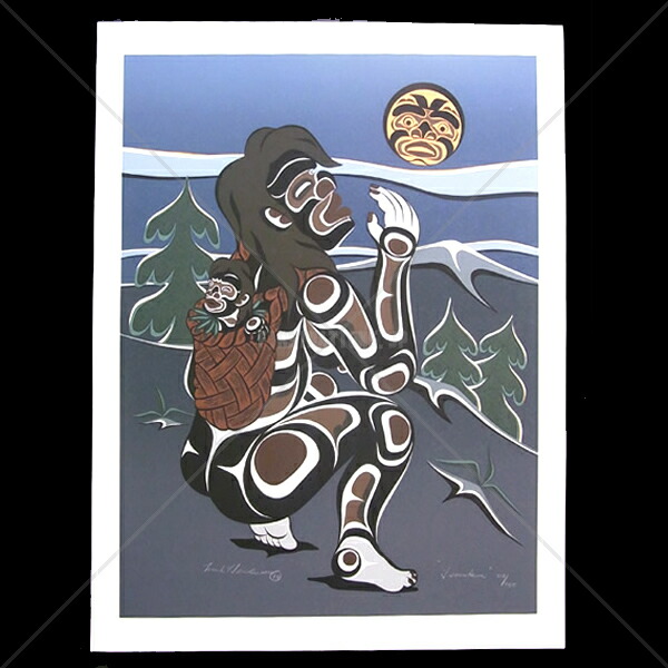 楽天市場】アート シルクスクリーン 絵 画 カナダ 先住民 ネイティブ