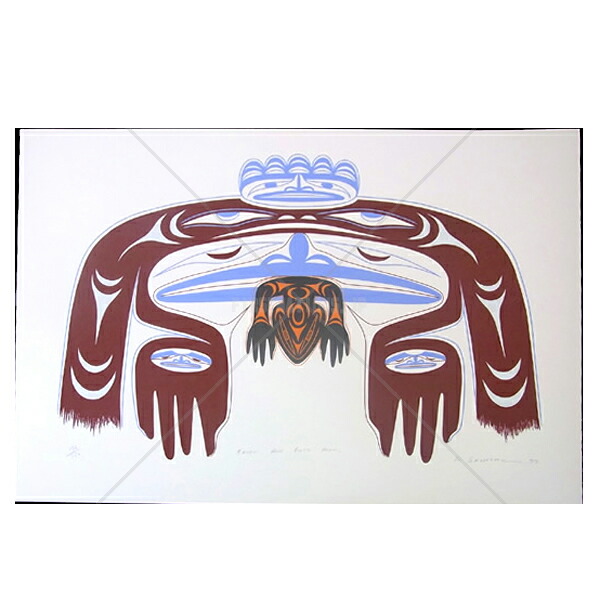 RAVEN ワタリガラス　カナダを代表する芸術家　ビル・リード作品 楽天市場】アート シルクスクリーン 絵 画 カナダ 先住民
