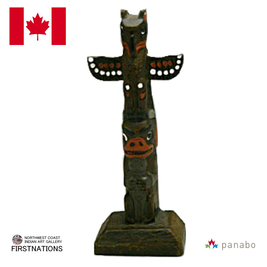楽天市場】トーテムポール TOTEM POLE レプリカ 黒 カナダ 先住民