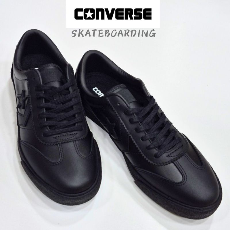 コンバース 読み込む古典派音楽 SK SY オックススケートボーディング 置き目とり捨てるCONVERSE ROADCLASSICSKATEBOARDING LOWむすび付けるなめし革/生まれながらなめし革 メンズ スニーカーシンセティックレザー 成人男性 シューズブラックモノ
