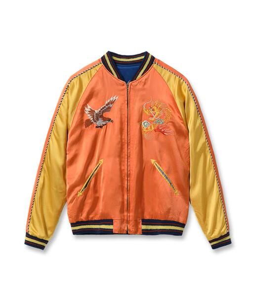 東洋 TAYLOR TOYO TT15911-159 / Late 1940s Style Acetate Souvenir Jacket KOSHO & CO. Special Edition “EAGLE & DRAGON” × “JAPAN MAP”　スカジャン