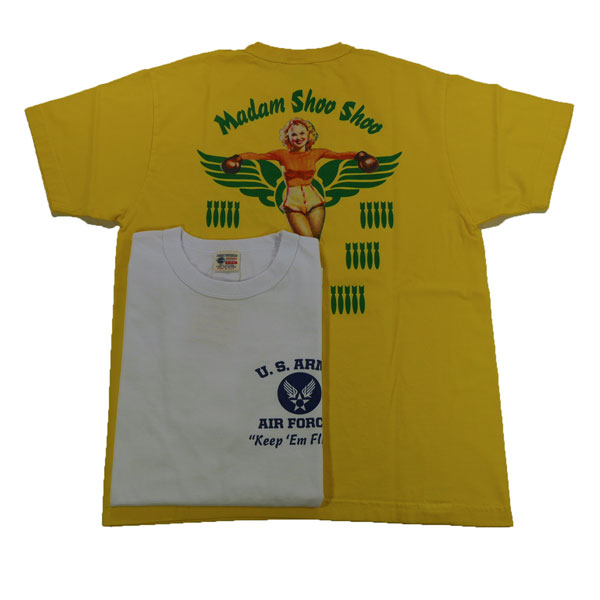 Buzz Ricksons バズリクソンズ BR79708 Madam Shoo Shoo 刷り上げる ピンナップガール半袖Ｔシャツ ミリタリープルオーバー