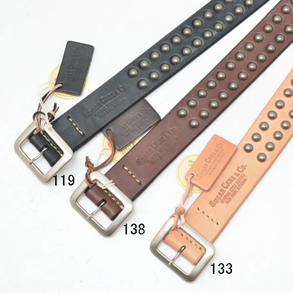【貨物輸送無料】Sugar Cane シュガーケーン SC02322 STUDS BELT 本革ギャリソン スタッド 三尺帯