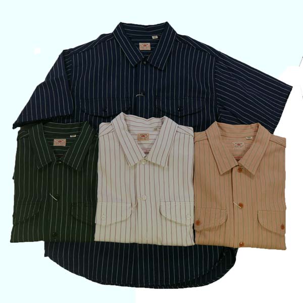 ✨美品 ✨ シュガーケーン 半袖 コークストライプ ワークシャツ sugarcane シュガーケーン 半袖ストライプワークシャツ 38699