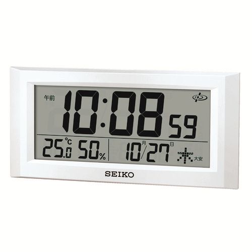 大型液晶 デジタル衛星電波時計 置き掛け兼用時計　SEIKO　GP502W　 【楽ギフ_包装】【楽ギフ_のし】【楽ギフ_のし宛書】【楽ギフ_メッセ入力】【楽ギフ_名入れ】