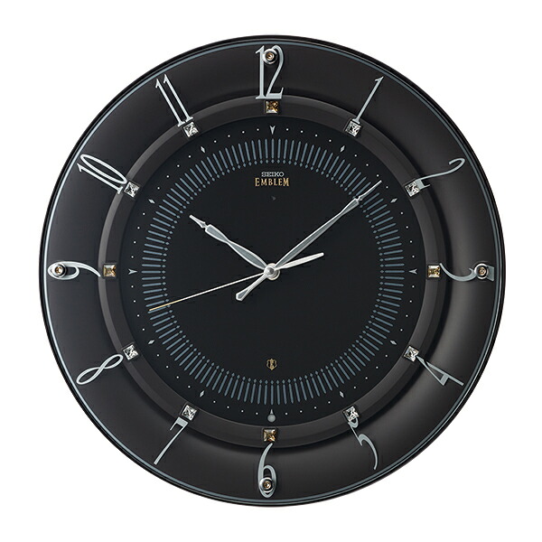 セイコーエンブレム　掛け時計　SEIKO電波時計　HS559B　クリスタルガラス【楽ギフ_包装】【楽ギフ_のし】【楽ギフ_のし宛書】【楽ギフ_メッセ入力】【楽ギフ_名入れ】
