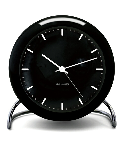 アルネ・ヤコブセン置き時計 ARNE JACOBSEN Table Clock CityHall Black 43673 ROSENDAHL