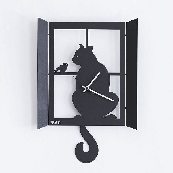 掛け時計 Arti E Mestieri 振り子時計 アルティ エ メスティエリ C71 Black イタリア Wall Clock Gatto Alla Finestra 振り子壁掛け時計 猫 Cat 送料無料 インテリア雑貨 セシセラ