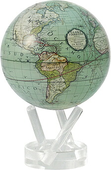 ムーバグローブ　回り続ける不思議な地球儀 4.5"MOVA GLOBES 　　MG45GCT　 φ１１．４ｃｍ Cassini Terrestrial Green｜インテリア雑貨　セシセラ