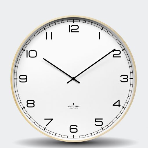 モダンでお洒落　ホイヘンス時計　HUYGENS CLOCK オランダ　アラビック掛け時計 45cm Wood Wall Clock WOOD-ARABIC45 　壁掛け時計 音の静かなサイレントクウォーツムーブメント搭載
