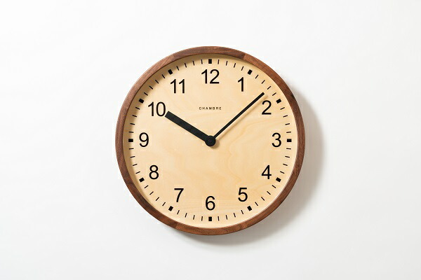 分かりやすいで御洒落な掛時計 大きなCLOCK もの言う花ブル掛時計 電磁波時辰儀 ウォルナット 掛時計  CHAMBRE掛時計  CH-073WN