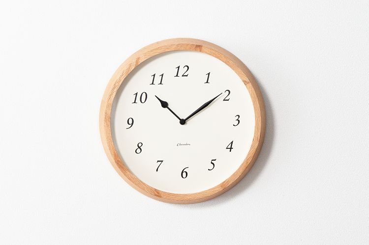 シンプルでお洒落な掛け時計　Clair CLOCK シャンブル掛け時計 電波時計 　掛け時計 オーク　CHAMBRE掛け時計　 CH-076OA｜インテリア雑貨　セシセラ