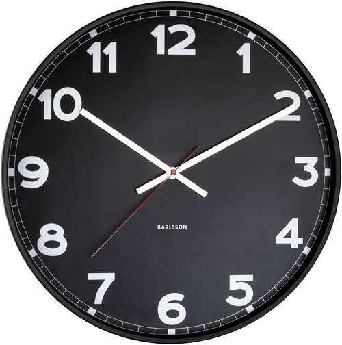 Karlssotn　カールソン　掛け時計　Karlsson Wall Clock - BLACK　ブラック　壁掛け時計　KA5847BK　低騒音タイプ　ギフト　贈り物　お洒落｜インテリア雑貨　セシセラ