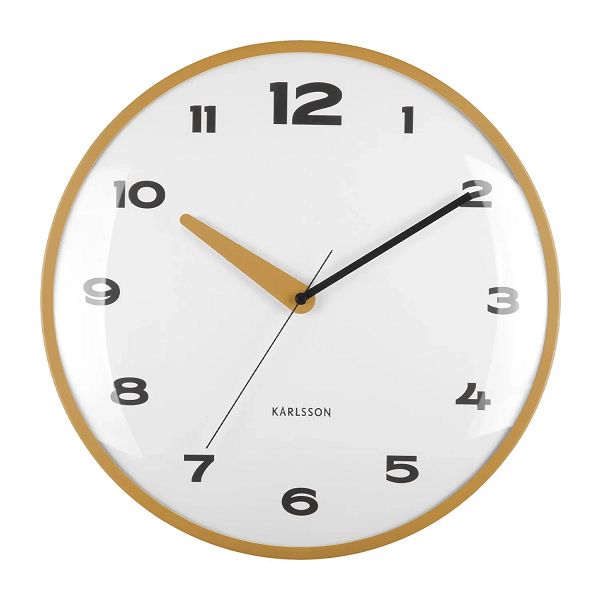 Karlsson　カールソン　掛け時計　φ４０ｃｍ　WallClock　ブリスク　ドームクロック　イエロー壁掛け時計　KA6028YE　ギフト　贈り物　お洒落　モダン　スタイリッシュ