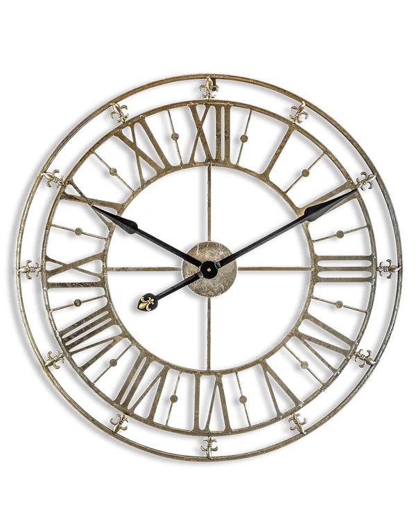 Champagne/Silver Iron Skeleton Wall Clock 大型掛時計 MCSISWC スケルトン Clock  76珊 飾りつけ時辰儀 ウォール時辰儀 時辰儀 レトロ