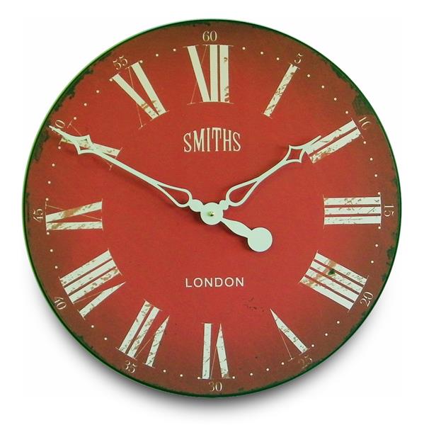 ロジャーラッセル掛け時計 大型掛け時計 SMITHスミス掛け時計 RogerLascelles Smiths Wall Clock Antique Style Red 50cm 壁掛け時計 ロジャーラッセル時計 GAL-SMITHS-RED