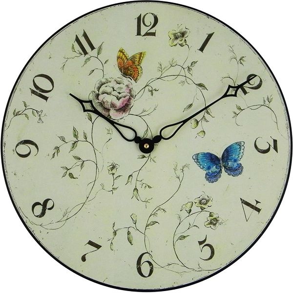 アンティーク調でお洒落!ロジャーラッセル掛け時計RogerLascelles掛け時計 BUTTERFLIES WOODEN WALL CLOCK 壁掛け時計 PUB-BUTTERFLIES