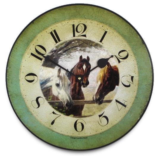 アンティーク調でお洒落！ロジャーラッセル掛け時計　Roger Lascelles掛け時計 HORSES 'OLD FRIENDS', WALL CLOCK 壁掛け時計　ロジャーラッセル時計　PUB-FRIENDS掛け時計