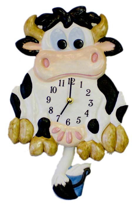 Terrastudio セラミック振り子時計 テラスタジオ 陶器 振り子時計 掛け時計 ドイツ製 Wall Clock 00-2204 牛 壁掛け時計 手造り ギフト 贈り物 お洒落【送料無料】|インテリア雑貨 セシセラ