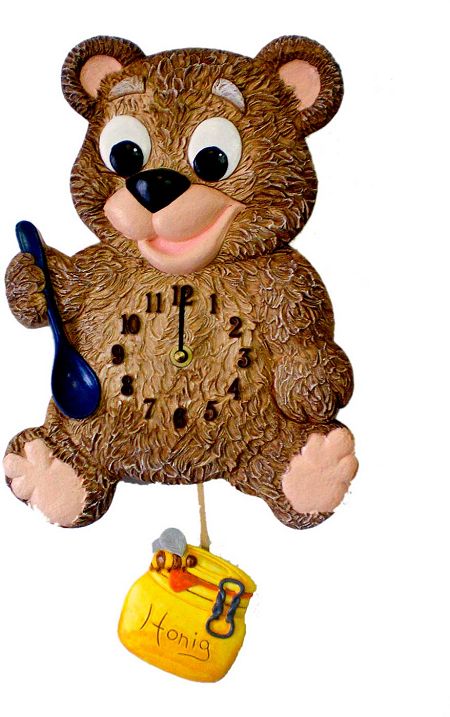 Terrastudio　セラミック振り子時計　 テラスタジオ　陶器　振り子時計　掛け時計　ドイツ製　Wall Clock 00-2212　熊　壁掛け時計　手造り　ギフト　贈り物　お洒落【送料無料】｜インテリア雑貨　セシセラ