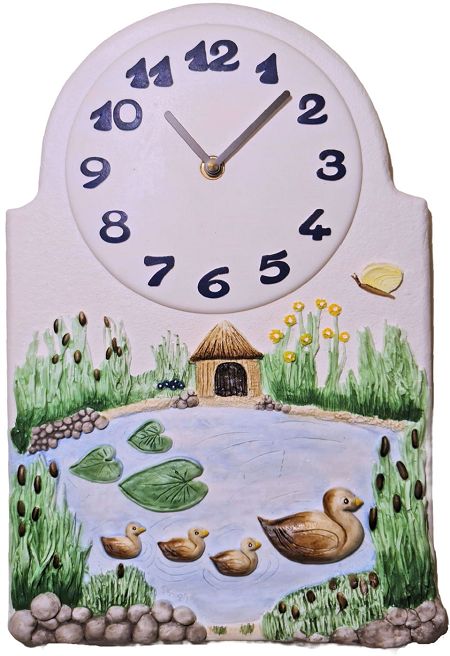 Terrastudio セラミック壁掛け時計 テラスタジオ 陶器 掛け時計 ドイツ製 Wall Clock 00-2606 アヒル 壁掛け時計 手造り ギフト 贈り物 お洒落【送料無料】