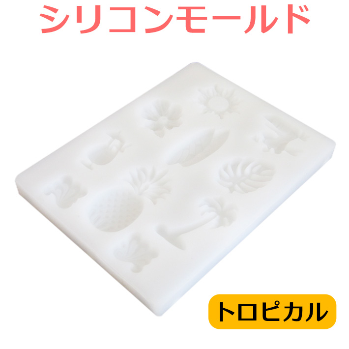 楽天市場 シリコンモールド 10種類のトロピカルなモチーフ 粘土 石鹸 ハンドメイド おうち時間 セントクラフト