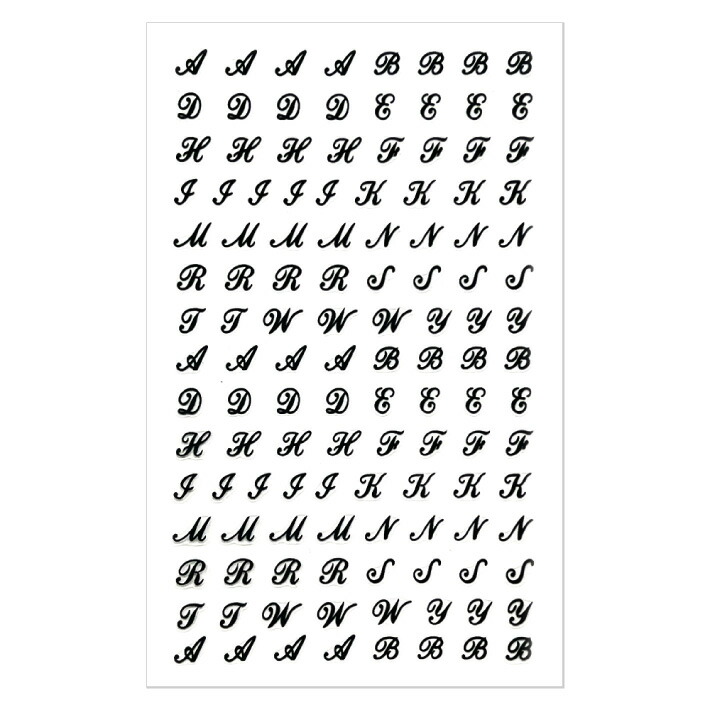 タイムセール 50枚セット レジン ネイル シール アルファベット 英語 英字 筆記体 封入素材 パーツ おうち時間 Qdtek Vn